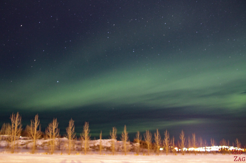 Aurores boréales en Islande en hiver