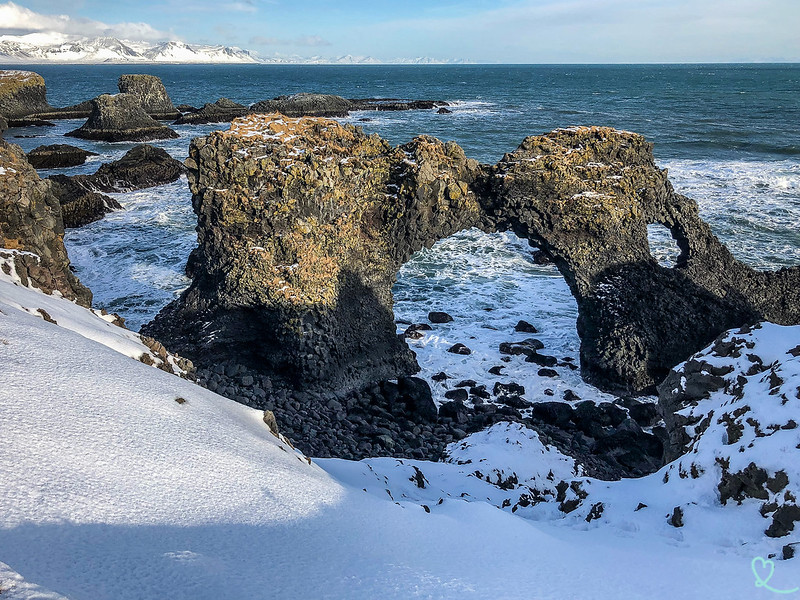 Arnarstapi Winter Gatklettur Snaefellsnes