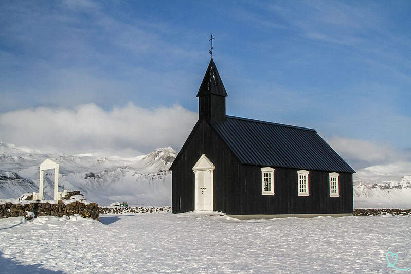 Budakirkja hiver eglise noire snaefellsnes islande