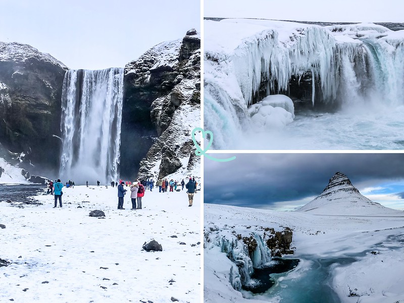 cascate d'inverno in Islanda