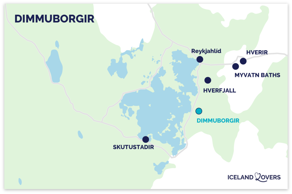 Karte Dimmuborgir Myvatn Island