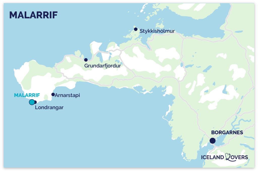 Kort over Malarrif Island fyrtårn