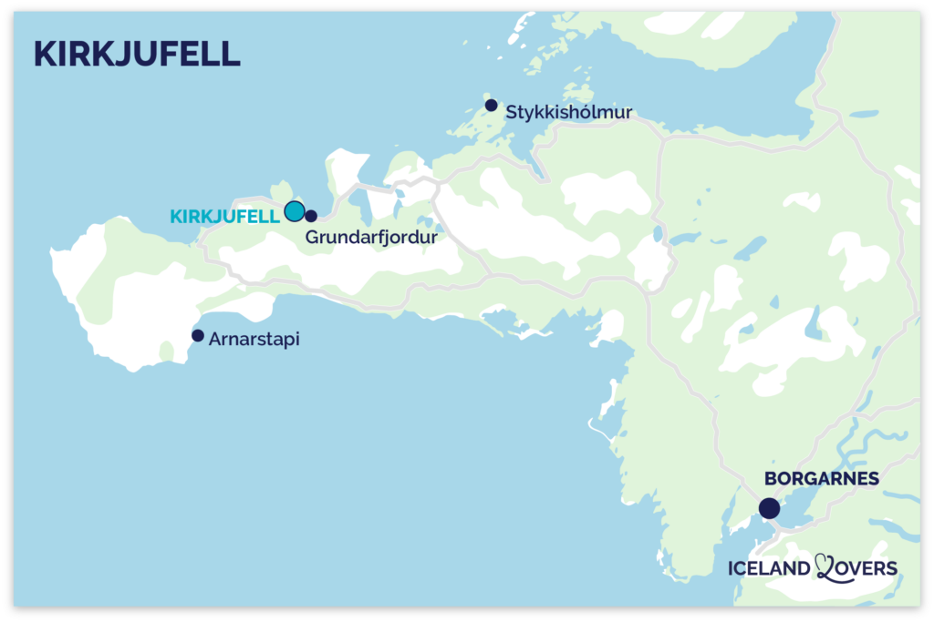 Kaart Kirkjufell IJsland