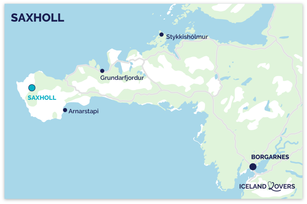 Saxholl Iceland map