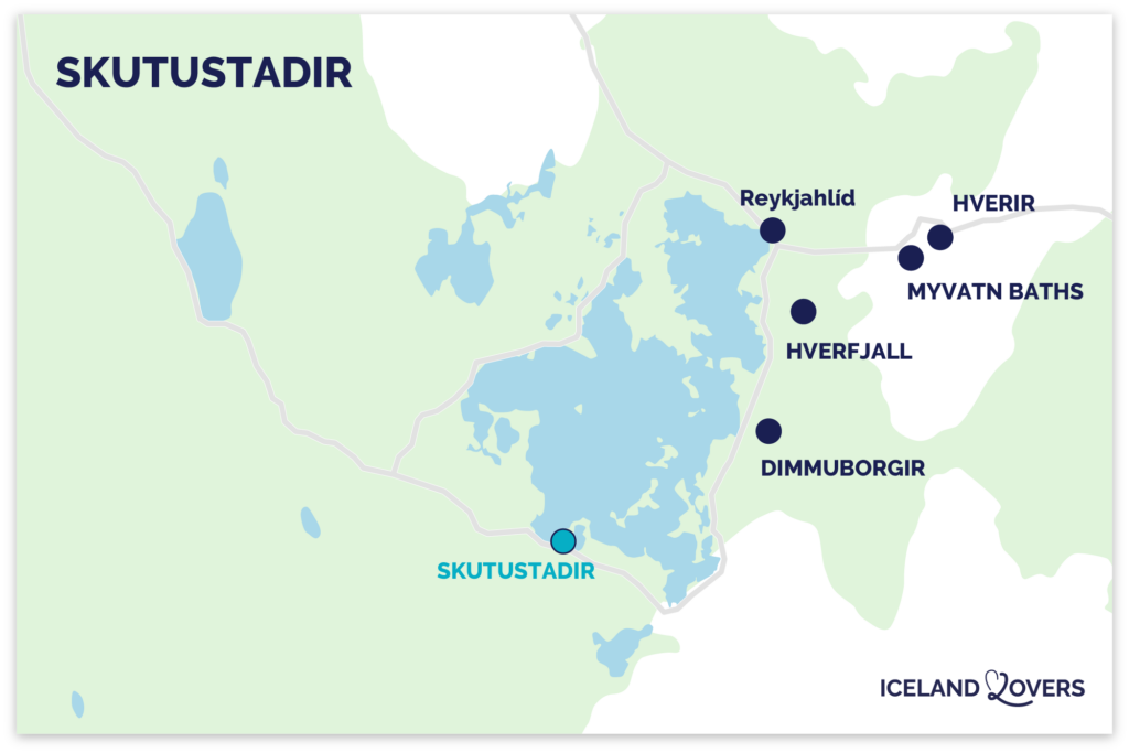 map Skutustadir Myvatn Iceland