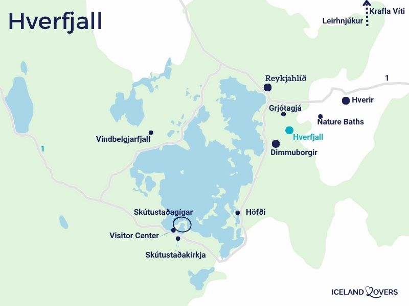Carte Hverfjall Myvatn