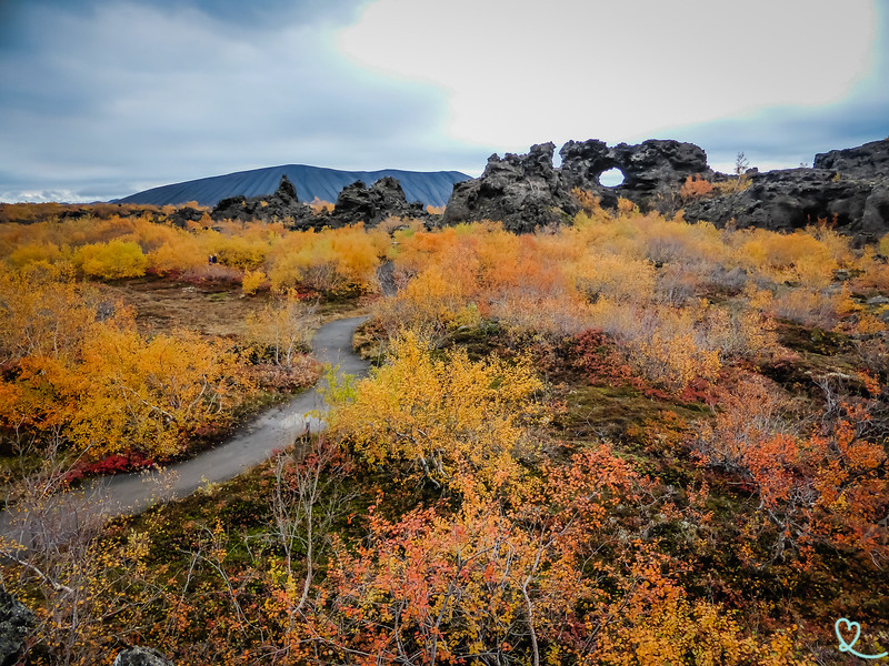 lavafalt Dimmuborgir Myvatn